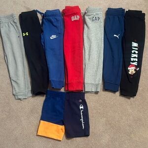 Bundle of boys Nike, Gap, Under Armour, Champion, Puma and Mickey sweatpants